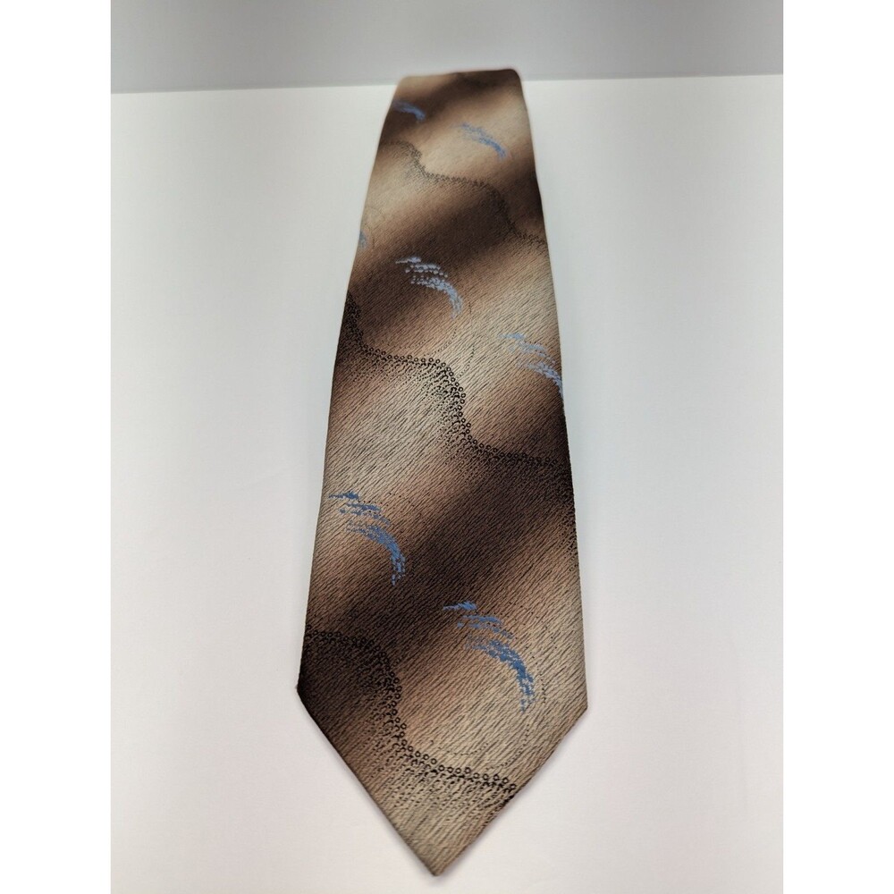 Wembley Abstract Brown Pointed‎ Classic Necktie Tie